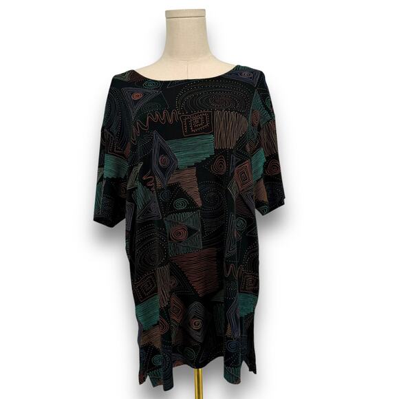 Vintage 1990s IMPRESSIONS Embroidered Relaxed Oversize T Shirt Blouse - Picture 1 of 6